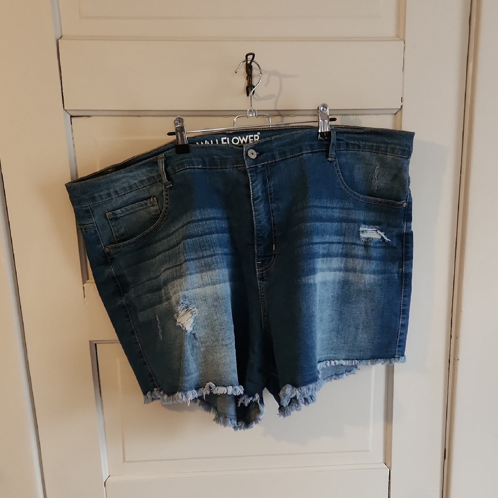 Wallflower Distressed Jean Shorts